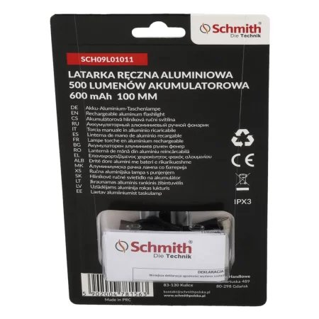 Latarka ręczna aluminiowa 500lm Schmith 5902004781563