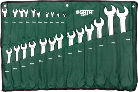 ZESTAW 23 KLUCZY PŁASKO-OCZKOWYCH SATA S09027