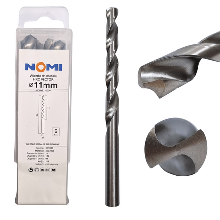 Wiertło do metalu 5 szt. 11mm Nomi hrc vector do stali tworzyw drewna żeliwa 