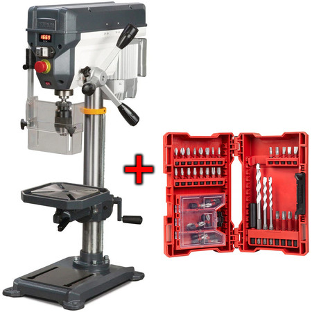 Wiertarka stojąca Optidrill DQ 20V Optimum 3191080 + zestaw bitów i wierteł