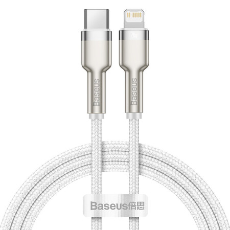 Kabel USB-C do Lightning Baseus Cafule, PD, 20W, 1m (biały)
