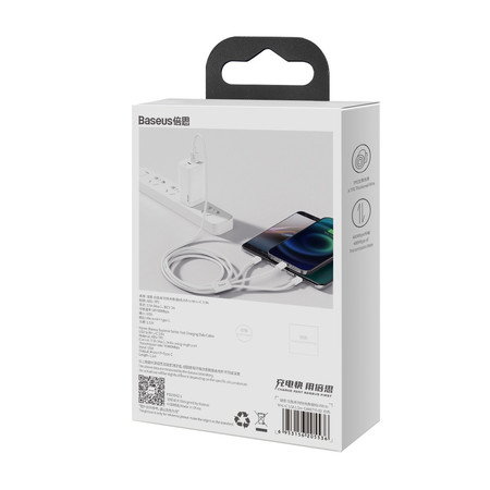 Kabel USB 3w1 Baseus Superior Series, USB do micro USB / USB-C / Lightning, 3.5A, 1.5m (biały)