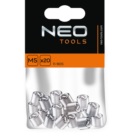 WKŁADY NAPRAWCZE GWINTU M5 20szt NEO TOOLS 11-905