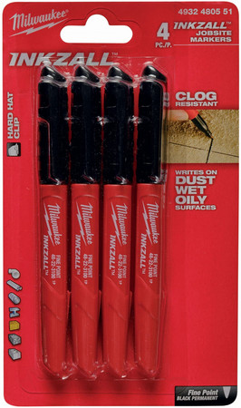 MARKERY INKZALL CZARNE 4szt MILWAUKEE 4932480551