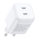 Ładowarka sieciowa Ugreen X526, 45W, GaN, 2x USB-C (biała)