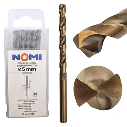 Wiertło do metalu kobaltowe 5mm 10 szt. hrc co Nomi do stali tworzyw aluminium 