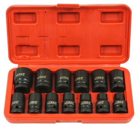 Nasadki udarowe krótkie 1/2" 10-24mm Verke V39461