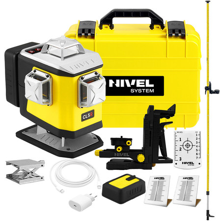 Laser krzyżowy (czerwony) 4x360 Nivel System CL5R + tyczka zestaw