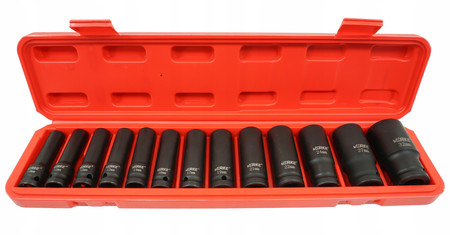 Nasadki udarowe długie 1/2" 13szt 10-32mm Verke V39466