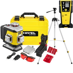 Laser krzyżowy (czerwony) 4x360 Nivel System CL4R + czujnik statyw zestaw