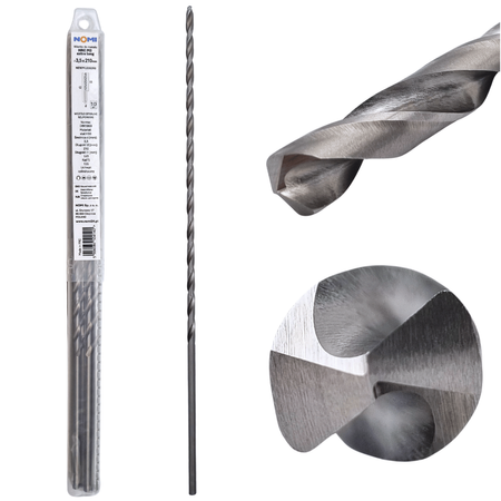 Wiertło do metalu 10 szt. Nomi hrc m2 extra long 3,5x210mm długie din 1869  