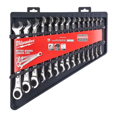 ZESTAW KLUCZY 15SZT.PŁASKO -OCZKOWE MILWAUKEE  4932464994