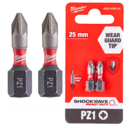 BIT PZ1 25mm 2szt MILWAUKEE 4932430860
