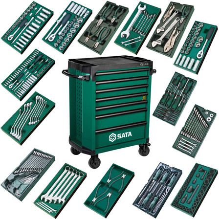 Wózek narzędziowy 7 szuflad pro + 299 narzędzi zestaw Sata ST09928G