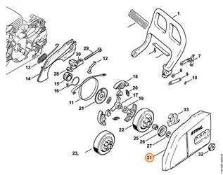 STIHL POKRYWA koła napędu łańcucha 1123-640-1705