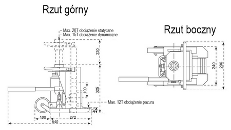 Hydrauliczny Podnośnik Maszynowy 20000kg 20t Viber-System