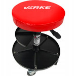 Taboret krzesło warsztatowe obrotowe na kółkach z dolną półką Verke V83260
