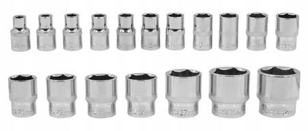 Klucze nasadowe z grzechotką 1/2'' 72T 19szt zestaw nasadek Verke V39095