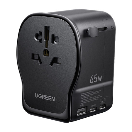 Uniwersalny adapter podróżny / ładowarka sieciowa Ugreen S550, 65W, 2x USB-C, 1x USB-A