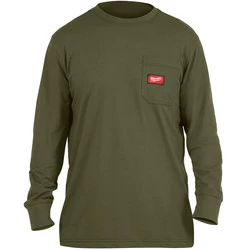Koszulka zielona XL z kieszonką z długim rękawem Milwaukee 4932493051