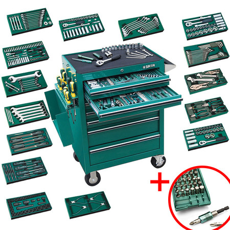 Wózek Warsztatowy 7 Szuflad 299szt SATA GL09928 + Zestaw Bitów GRATIS