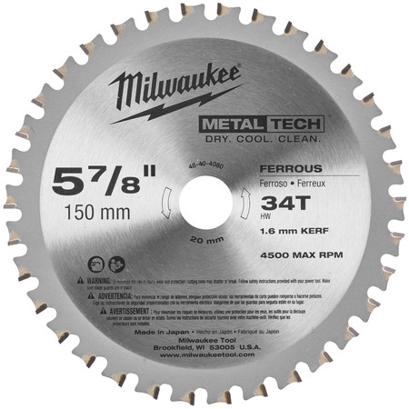Tarcza tnąca do metalu 150x20mm 34T Milwaukee 48404080