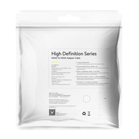 Kabel HDMI 2.0 Baseus, 4K 60Hz, 3D, HDR, 18Gbps, 5m (czarny)