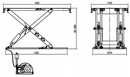 Podnośnik stół nożycowy hydrauliczny 1000kg 1T Viber-System SNNU1000