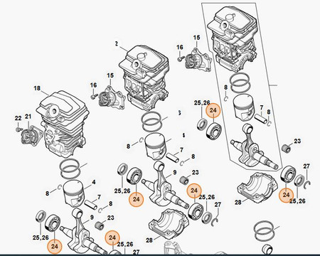 Łożysko kulkowe wału pilarki STIHL 6202 9503-003-0340
