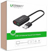 Zewnętrzna karta dźwiękowa USB UGREEN   US205 15cm (czarny)