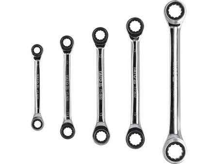 Zestaw kluczy oczkowych z grzechotką 5szt. Yato YT5038