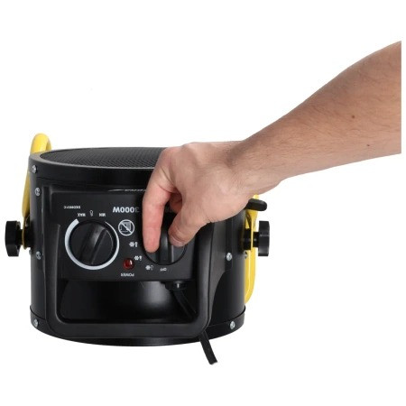 Nagrzewnica elektryczna PTC 3,0kW, Okrągła czarna, Stojak Dedra DED9931C