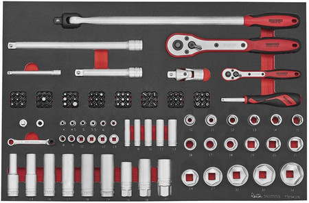 126-elementowy zestaw kluczy nasadowych z chwytem kwadratowym 1/4" i 1/2", Teng Tools TTESK126 272940107