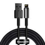 Kabel USB do Lightning Baseus Tungsten Gold, 2.4A, 2m (czarny)