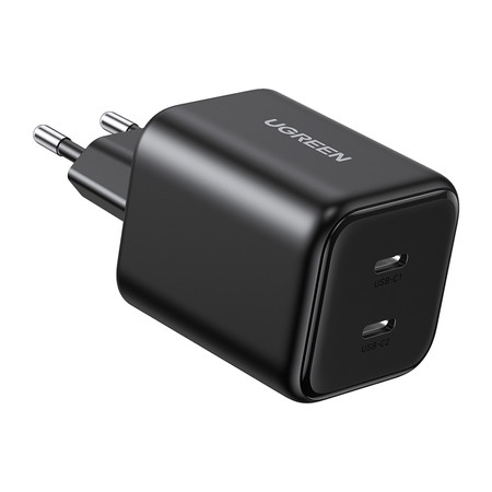 Ładowarka sieciowa Ugreen X526, 45W, GaN, 2x USB-C (czarna)