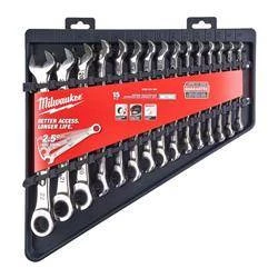 ZESTAW KLUCZY 15SZT.PŁASKO -OCZKOWE MILWAUKEE  4932464994