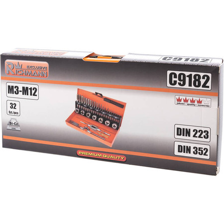 Zestaw gwintowników i narzynek M3-M12 32el Richmann C9182