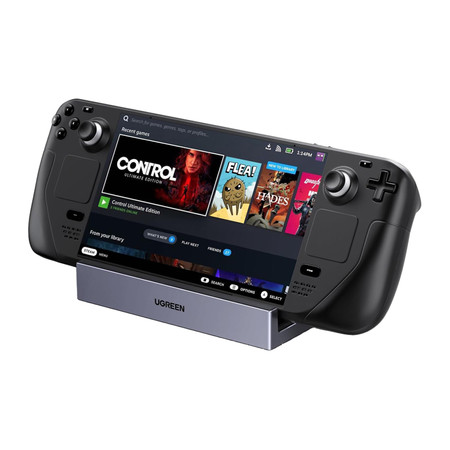 Stacja dokująca Ugreen CM800 6w1, do konsol przenośnych Steam Deck / Asus ROG Ally, USB-C do HDMI 4K 120Hz, 2x USB, USB-C, RJ45 (szara)