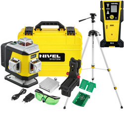 Laser krzyżowy (zielony) 4x360 Nivel System CL4G + czujnik statyw zestaw