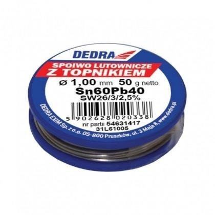 Lut z topnikiem 1,0mm 50g 60%SN Dedra 31L61005
