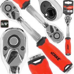 Grzechotka 3/8" 72T CRV pokrętło Verke V39159