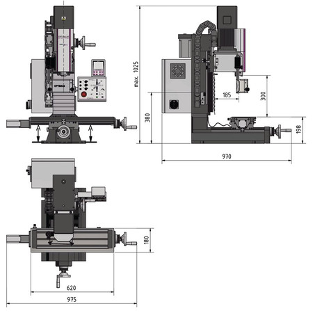 Pionowa Frezarka Stołowa MH 25V Optimum 3338155