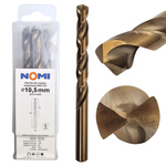 Wiertło do metalu kobaltowe 5 szt. 10,5mm hrc co Nomi do stali tworzyw aluminium