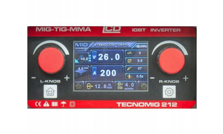 Półautomat TECNO 212 MIG TIG MMA IDEAL TMIG212LCD