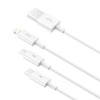 Kabel USB 3w1 Baseus Superior Series, USB do micro USB / USB-C / Lightning, 3.5A, 1.5m (biały)