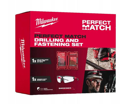 Zestaw Perfect Match wiertła i bity okulary Milwaukee 4932492657