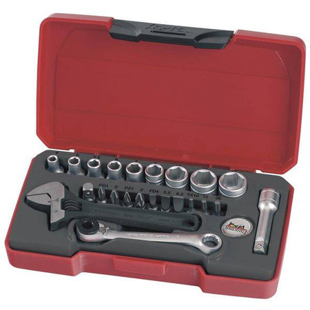  Zestaw kluczy nasadowych z chwytem kwadratowym 1/4" T1423 Teng Tools 167330109