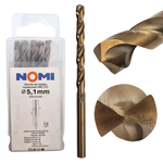 Wiertło do metalu kobaltowe 10 szt. 5,1mm hrc co Nomi do stali tworzyw