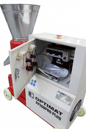 Przemysłowa Peleciarka Granulator Paszy Peletu Optimat PP260PRO PLUS z Obudową 250kg/h - Ø229 mm, peleciarki