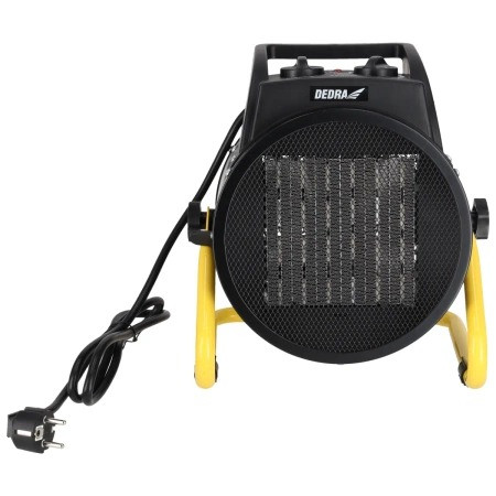 Nagrzewnica elektryczna PTC 3,0kW, Okrągła czarna, Stojak Dedra DED9931C